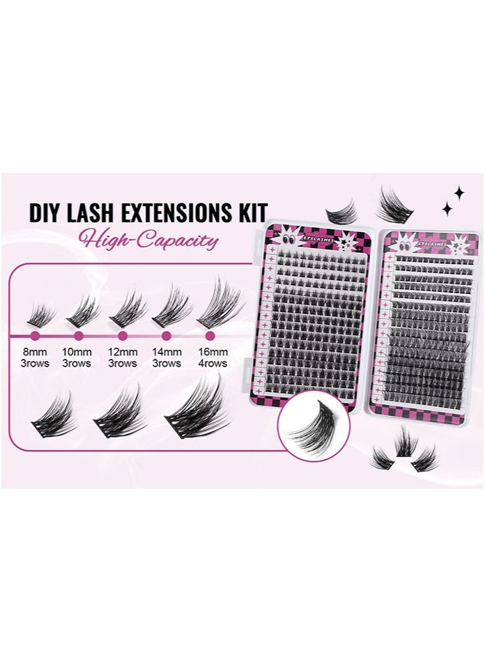 Best-Selling New Family Pack Of False Eyelashes - Large Capacity Single Cluster False Lower Lashes - Natural Segmented False Eyelashes Book (Including Black 4-Piece Auxiliary Tools) - Image 3