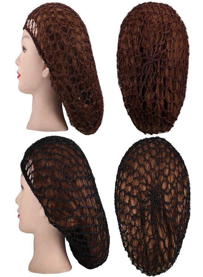 جيوجو شبكة شعر نسائية مكونة من 3 قطع، مصنوعة من قماش رايون كروشيه، قبعة نوم محبوكة (أسود، رمادي، بنفسجي) - Image 2