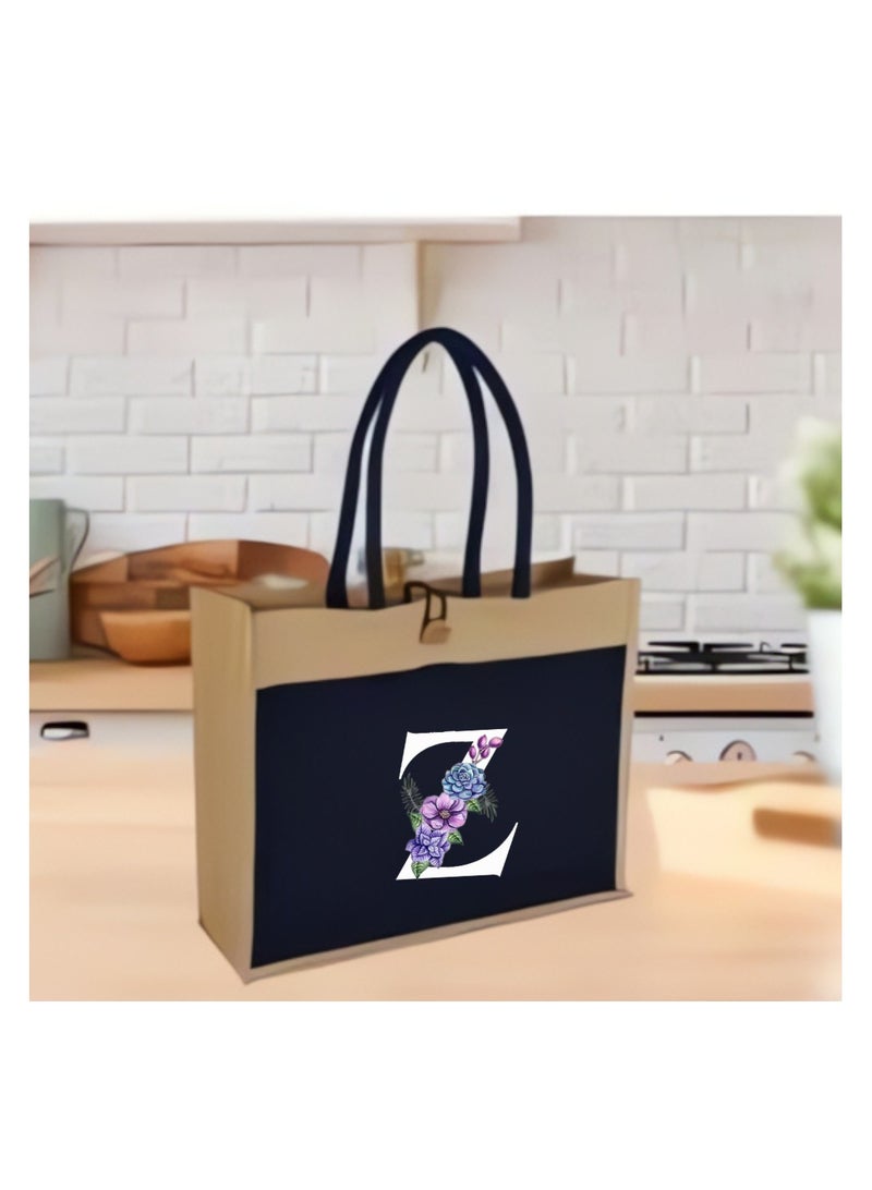 PRINTSHOP4ME Jute Bag Initial Letter Printed Design–Reusable,Durable Tote Bag For Gifting Or Everyday Use|Used For Festive Celebrations&Gifts For Special Person - Image 5