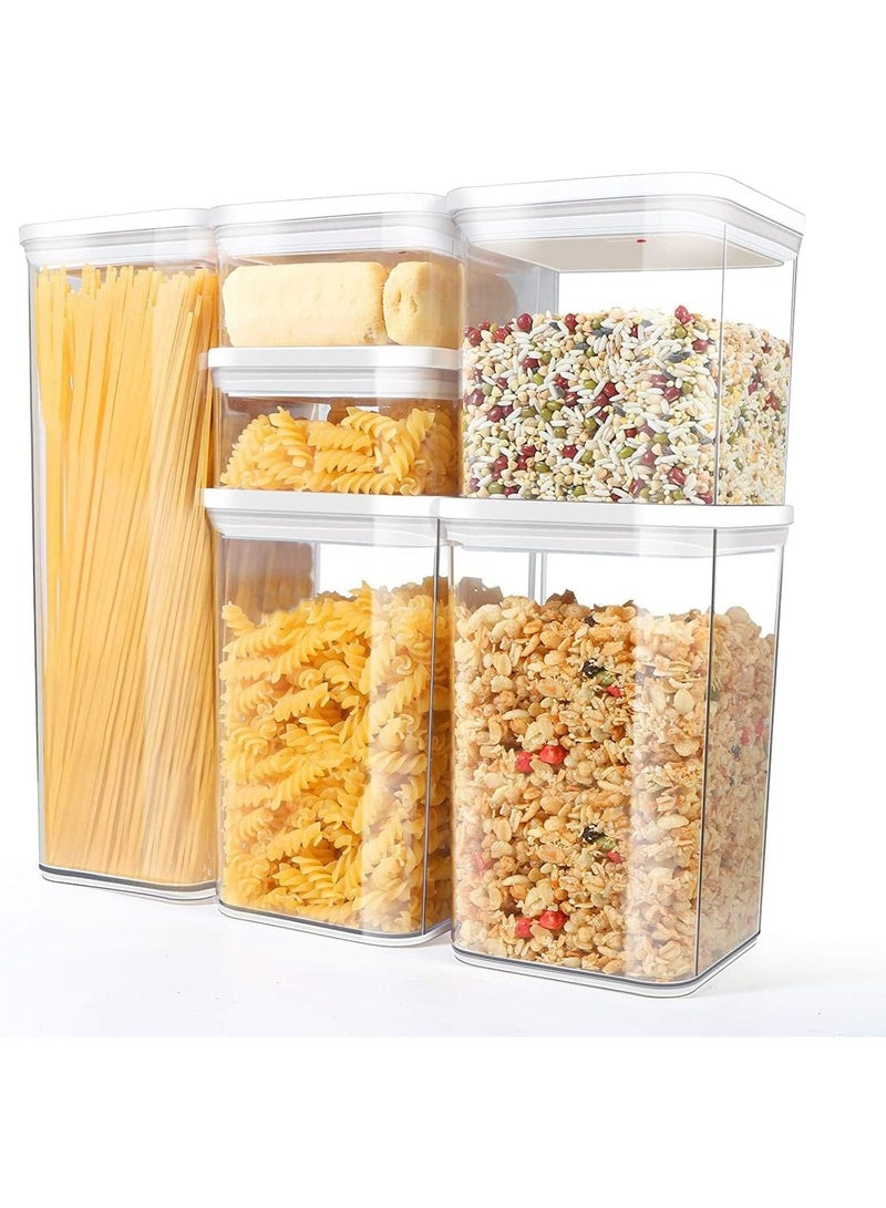 سوفام مجموعة حاويات تخزين الأغذية مع أغطية أقفال، مخزن منظمة مرطبان تخزين بلاستيكي للحبوب، القهوة، السكر -مضاد للرطوبة، BPA حر و تصميم قابل للتجميع - Image 1
