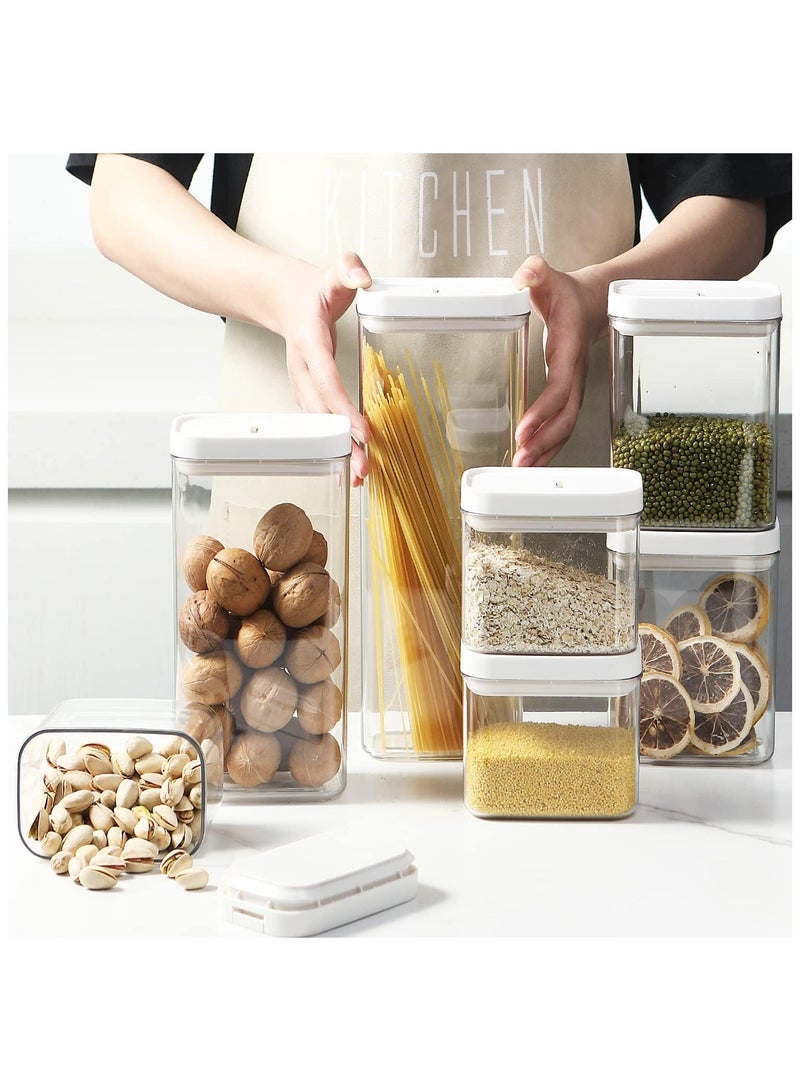 سوفام مجموعة حاويات تخزين الأغذية مع أغطية أقفال، مخزن منظمة مرطبان تخزين بلاستيكي للحبوب، القهوة، السكر -مضاد للرطوبة، BPA حر و تصميم قابل للتجميع - Image 2