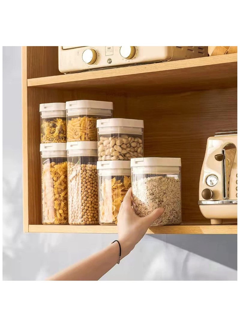 سوفام مجموعة حاويات تخزين الأغذية مع أغطية أقفال، مخزن منظمة مرطبان تخزين بلاستيكي للحبوب، القهوة، السكر -مضاد للرطوبة، BPA حر و تصميم قابل للتجميع - Image 3