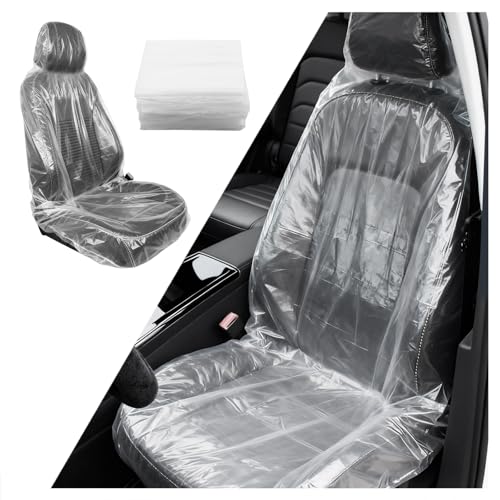VKQTS 25PCS Disposable Car Seat CoversPortable Disposable Seat Covers for Cars to Avoid Car Seats Contact with DustTransparent Automotive Seats Cover Cars Accessories 25PCS - Image 1