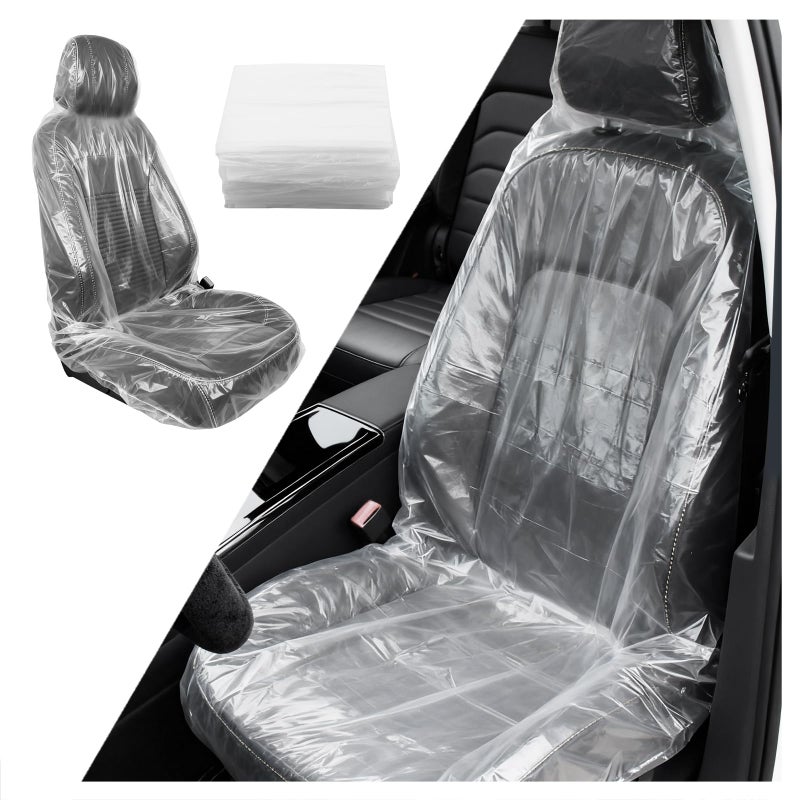 VKQTS 25PCS Disposable Car Seat CoversPortable Disposable Seat Covers for Cars to Avoid Car Seats Contact with DustTransparent Automotive Seats Cover Cars Accessories 25PCS - Image 2