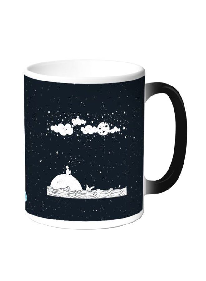 RKN Moon And Stars Printed Coffee Mug White/Black 11ounce - Image 1