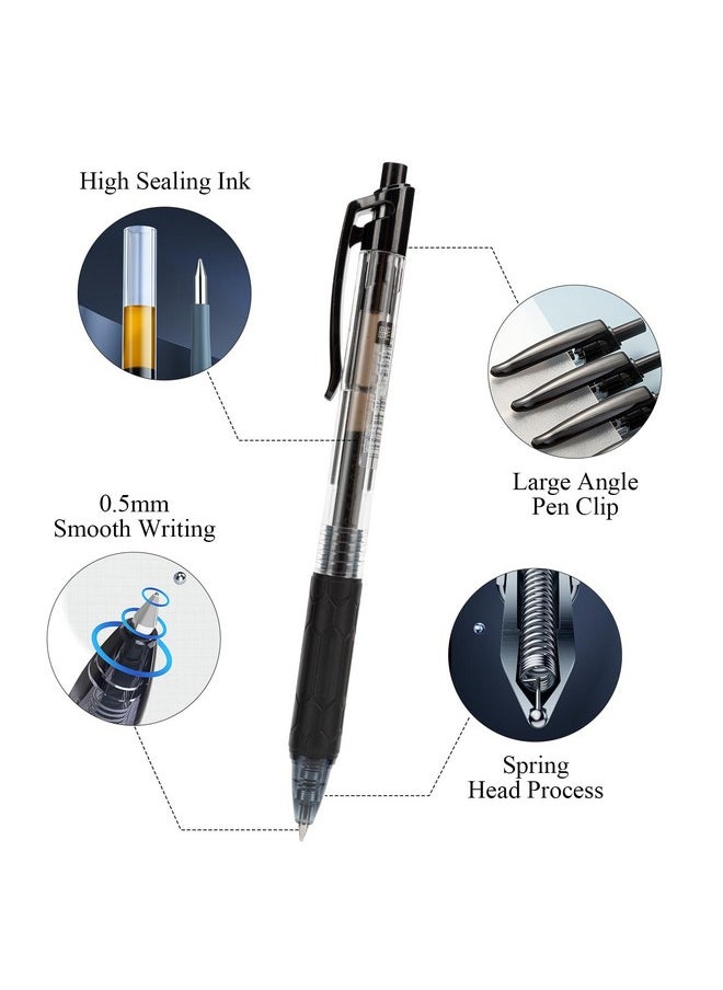 M&G M&G 30 Pcs Gel Pens, 0.5mm Black Ink Gel Pen Fine Point Pens, Retractable Gel Ink Rollerball Pens, Quick Dry Gel Ink Pens with Large Capacity Ink Smooth Writing for Office School Women Men (Modern)  - Image 3
