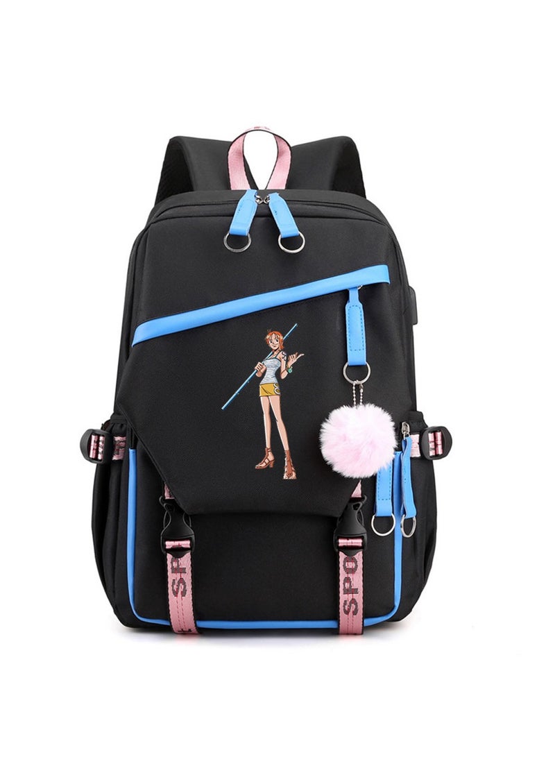 Student creative pattern backpack three-piece set 3D erfly series men's and women's large-capacity computer backpack combination,21- Three-piece set - 4 - 253 - 24 - 17 - Image 1