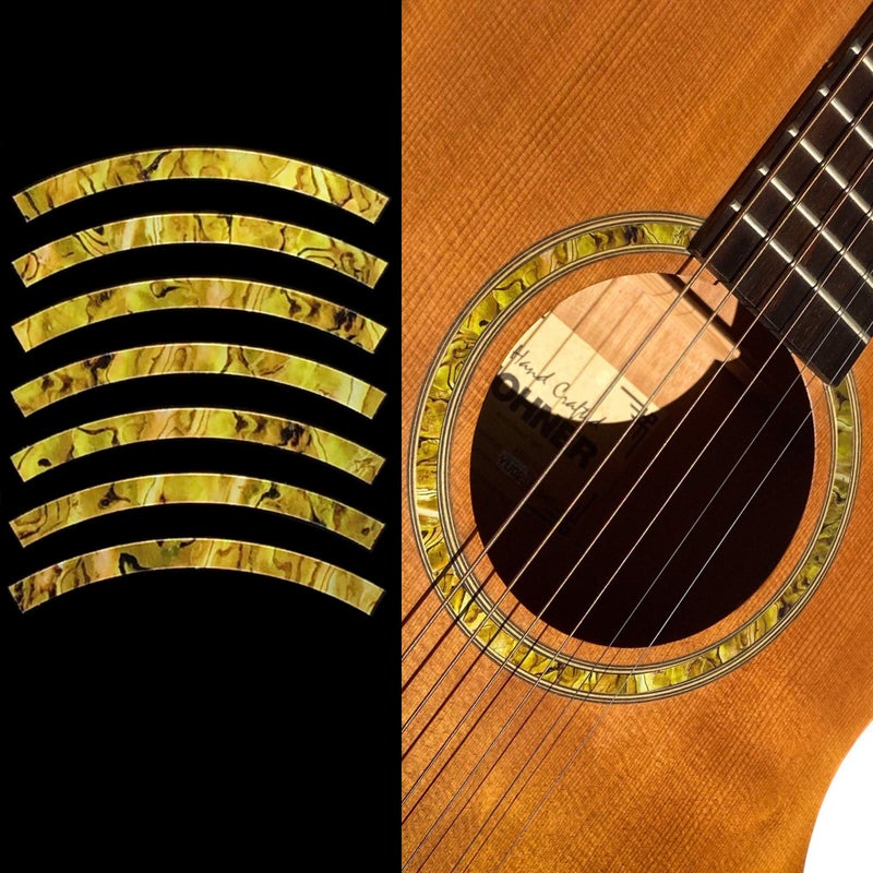 Inlaystickers Inlay Sticker Decal Acoustic Guitar Purflinng Sound Hole in Abalone Theme  Rosette StripOC