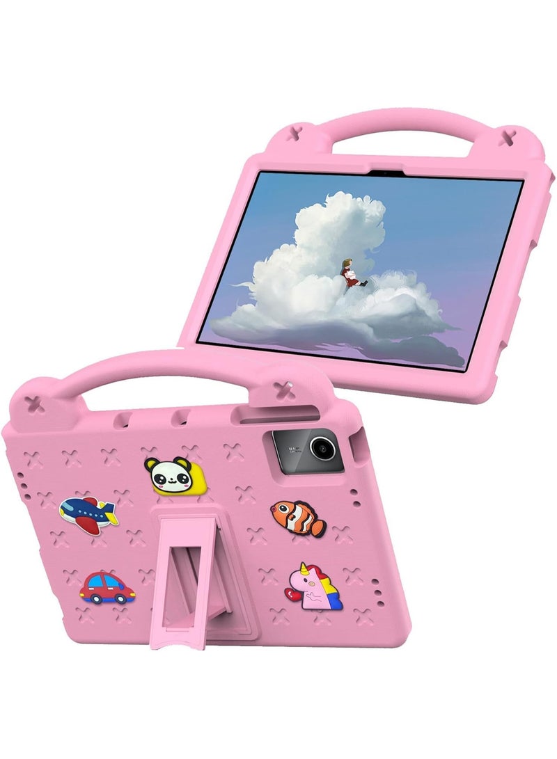 VKL Kids Case for Huawei MatePad SE 11 (2024), Heavy Duty EVA Foam Shockproof Cover Kids Proof Case with Stand (Pink) - Image 1