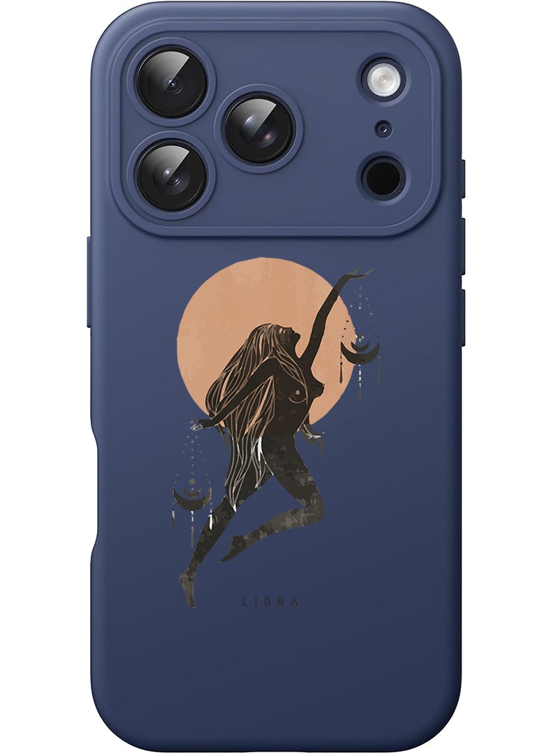 Theodor Protective Slim Fit Case Liquid Silicone Cover with Full Body Protection Anti-Scratch Shockproof Case For Apple iPhone 17 Pro Max (Blue) Libra - Image 1