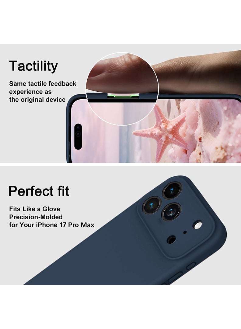 Theodor Protective Slim Fit Case Liquid Silicone Cover with Full Body Protection Anti-Scratch Shockproof Case For Apple iPhone 17 Pro Max (Blue) Libra - Image 3