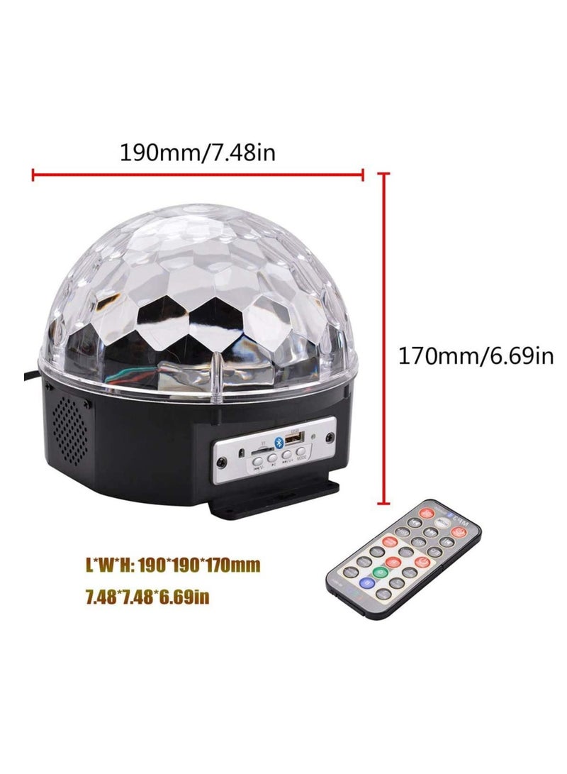 ELTRAZONE Multi-Function 6-Color LED DJ Lights: Rotating Crystal Ball with Bluetooth, Sound Activation, Remote, MP3 & USB for Disco and More - Image 5
