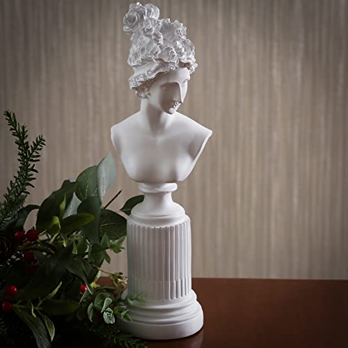 A.F.N.A.L Goddess Bust Statue Classical Tabletop Decoration Gift, Greek & Roman Mythology Indoor Decor for Home & Office, Replica Resin Minerva Sculpture Art, 8.7" H, Old Style - Image 4