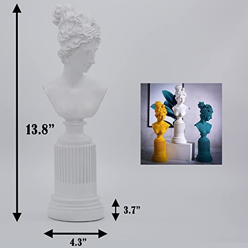 A.F.N.A.L Goddess Bust Statue Classical Tabletop Decoration Gift, Greek & Roman Mythology Indoor Decor for Home & Office, Replica Resin Minerva Sculpture Art, 8.7" H, Old Style - Image 2