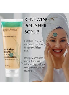 rd alchemy natural products RD Alchemy - 100% Natural & Organic Renewing Polisher Face Scrub for Sensitive Skin & All Skin Types. Gently Exfoliate with Jojoba Beads, AHAs, & Rice Bran for Fresh, Healthy Skin.  - Image 2