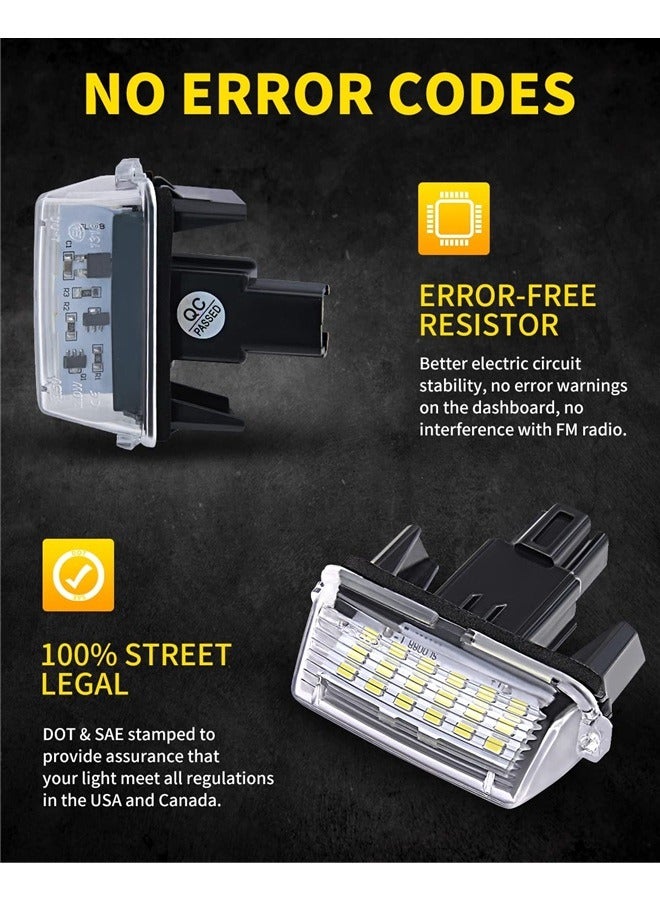 Loquat LED License Plate Lights Bright White Tag Lamp Assembly Replacement Compatible with Toyota Camry Highlander  Prius C, Pack of 2 - Image 4