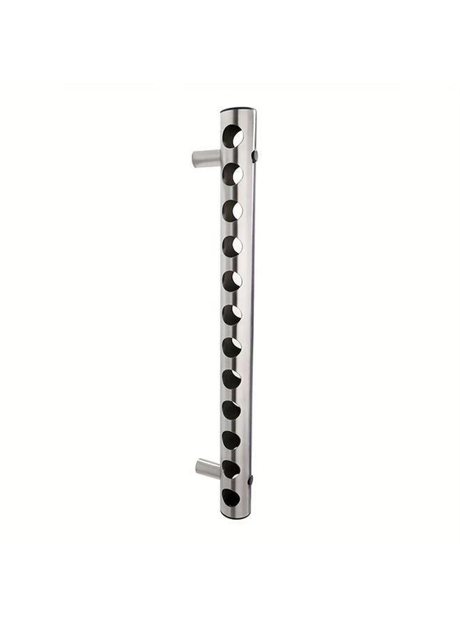 8 Hole Stainless Steel Wall Mounted Wine Rack Minimalist Kitchen Dining Room Display - Image 2