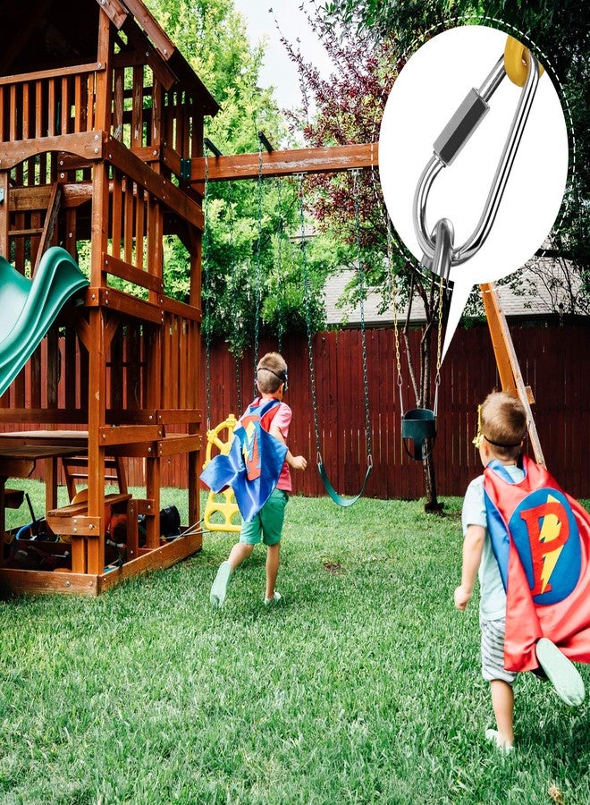 AGPtek 1 Pair Quick Link Snap Hook Carabiner Connector Screw Lock Clip For Swing Play Set - Image 5