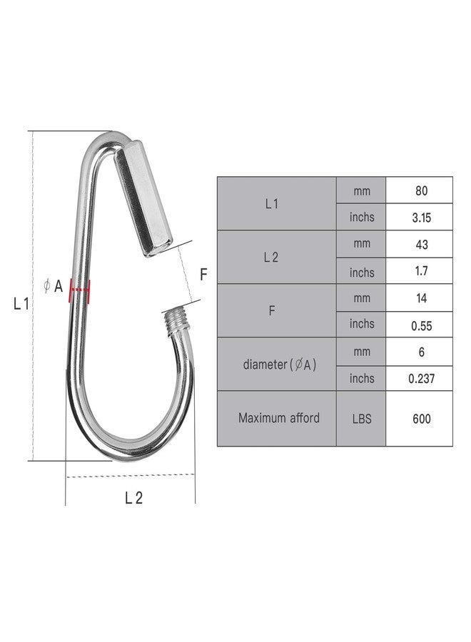 AGPtek 1 Pair Quick Link Snap Hook Carabiner Connector Screw Lock Clip For Swing Play Set - Image 2