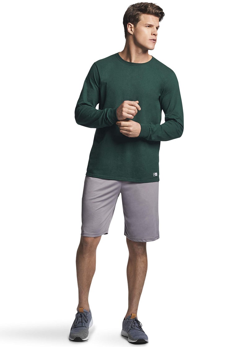 Russell Athletic Mens Cotton Performance Long Sleeve T-Shirts T Shirt, Dark Green, XX-Large US - Image 2