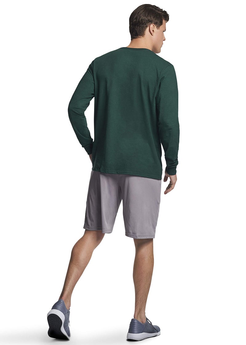 Russell Athletic Mens Cotton Performance Long Sleeve T-Shirts T Shirt, Dark Green, XX-Large US - Image 3