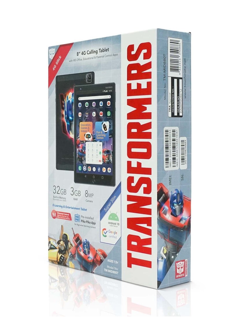 TRANSFORMERS - Transformers 8" Calling Tablet with 32GB Internal Memory and 3GB RAM - Image 1