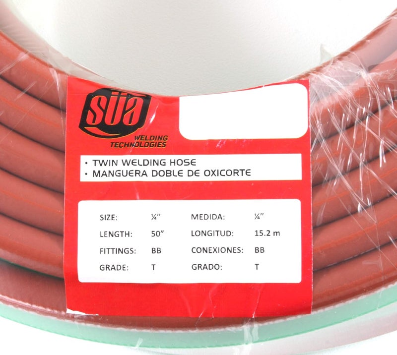 Sa - 50 FEET Grade ''T'' - 1/4'' OxyFuel Welding & Cutting Twin Hose with BB Fittings - Image 3