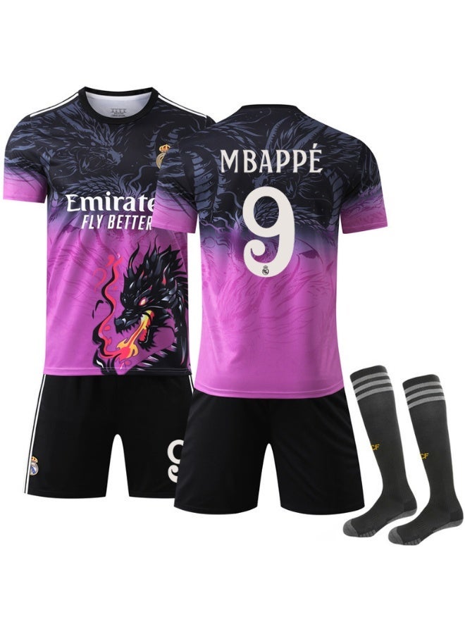 Real Madrid 2025-2026 Real Madrid Special Edition Football Uniform #9 MBAPPE football Jersey Shorts Socks Set Children's Size and adult Size Gifts for fans and friends - Image 1