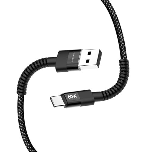 Candytech 80W USB to Type C Unbreakable Nylon Braided Cable, 1M Fast Charging Cable for iPhone 15 series, iPad, Samsung Galaxy & other Type C Devices(Black) - Image 2