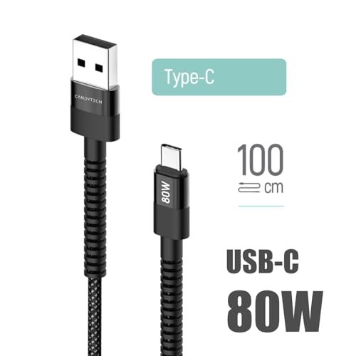 Candytech 80W USB to Type C Unbreakable Nylon Braided Cable, 1M Fast Charging Cable for iPhone 15 series, iPad, Samsung Galaxy & other Type C Devices(Black) - Image 3