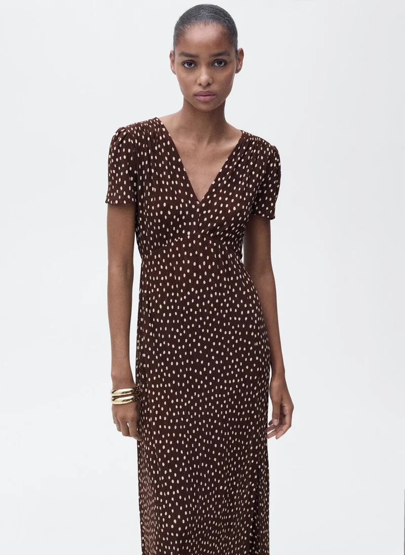 مانجو Polka Dot Midi Dress