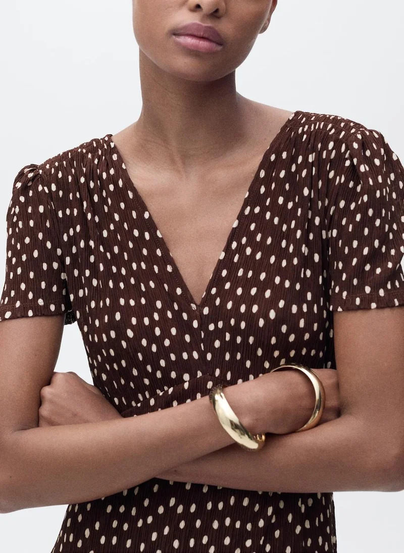 مانجو Polka Dot Midi Dress