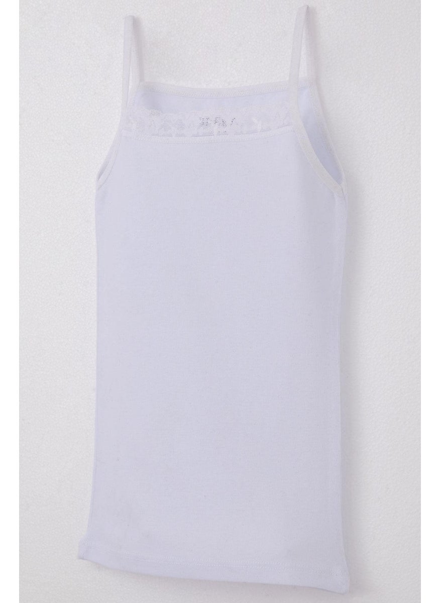 Breeze Girl Thin Strap Undershirt Lacy 3-7 Years, White  - Image 3