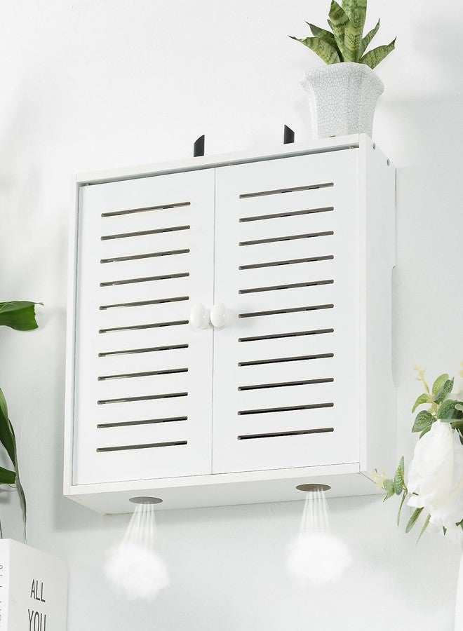 Hooyage WiFi Storage Box Wall Mount Router Shelf Wooden WiFi Router Box Hider Wall Mount Router Storage Box for Modem Cable - Image 4