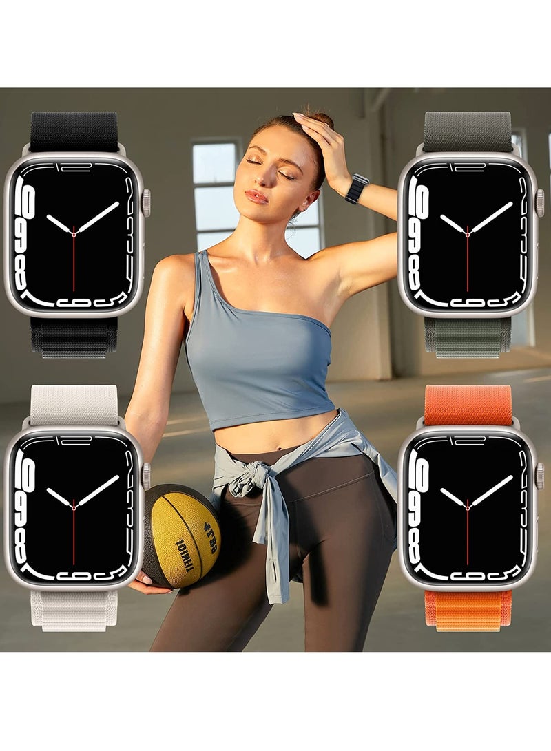 4 Pack Alpine Loop Nylon Band Compatible with Apple Watch Band 42mm 44mm 45mm 49mm Women Men,Adjustable Metal G-Hook Strap for iWatch Ultra Series SE 8/7/6/5/4/3/2/1 - Image 4