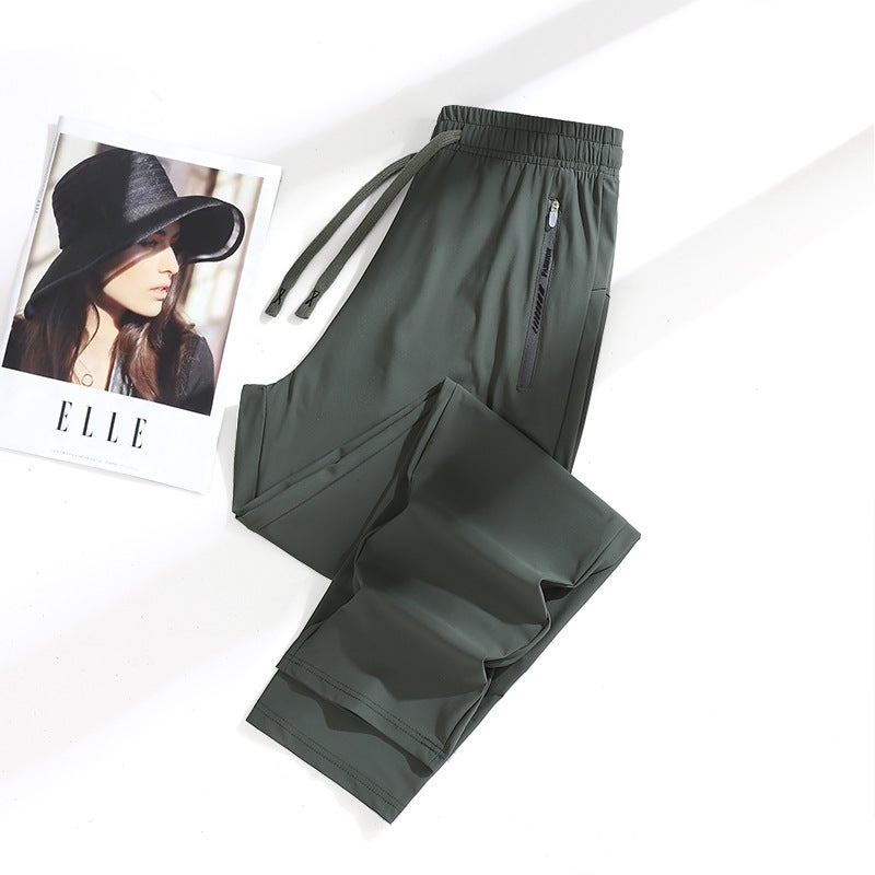 Ice Silk Pants Quick-Drying Breathable Nylon Men'S And Women'S Elastic Soft Anti-Wrinkle Cooling Couple Sunscreen Pants - Image 4