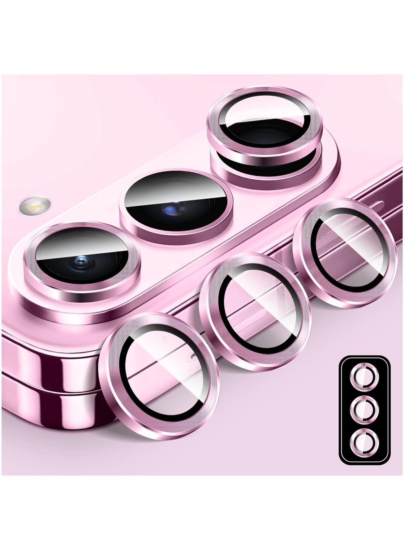 Muzz Pink Camera Lens Protector for Samsung Galaxy Z Fold 7 5G, 9H Tempered Glass with Metal Ring, Shatterproof, Ultra-HD