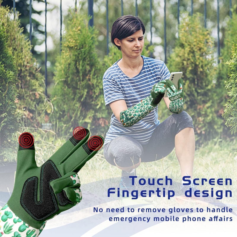 Schwer Gardening Gloves for Women, Rose Pruning Gloves with Reinforced Fingertips & Palm, Touchscreen, Breathable Long Garden Glove for Yard, Gardening Essentials & Supplies, Gifts for Gardener, M - Image 3