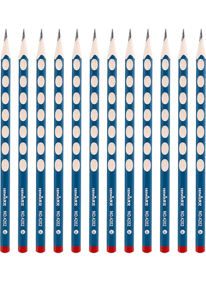 NIBEMINENT 12-Piece Writing Drawing Pencils Correction Grip Posture Elementary Multicolour - Image 1