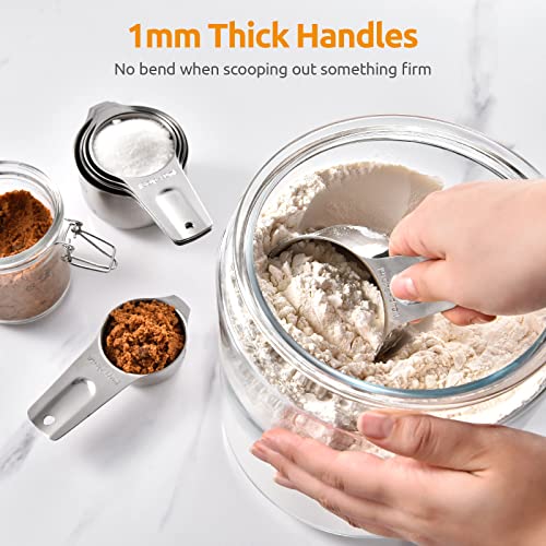 U-Taste Measuring Cups: U-Taste 18/8 Stainless Steel Measuring Cups Set of 7-Piece: 1/8 cup, 1/4 cup, 1/3 cup, 1/2 cup, 2/3 cup, 3/4 cup, 1 cup Dry and Liquid Ingredients - Image 5