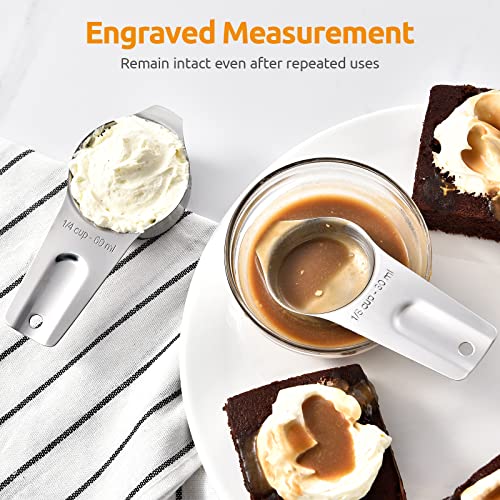 U-Taste Measuring Cups: U-Taste 18/8 Stainless Steel Measuring Cups Set of 7-Piece: 1/8 cup, 1/4 cup, 1/3 cup, 1/2 cup, 2/3 cup, 3/4 cup, 1 cup Dry and Liquid Ingredients - Image 4