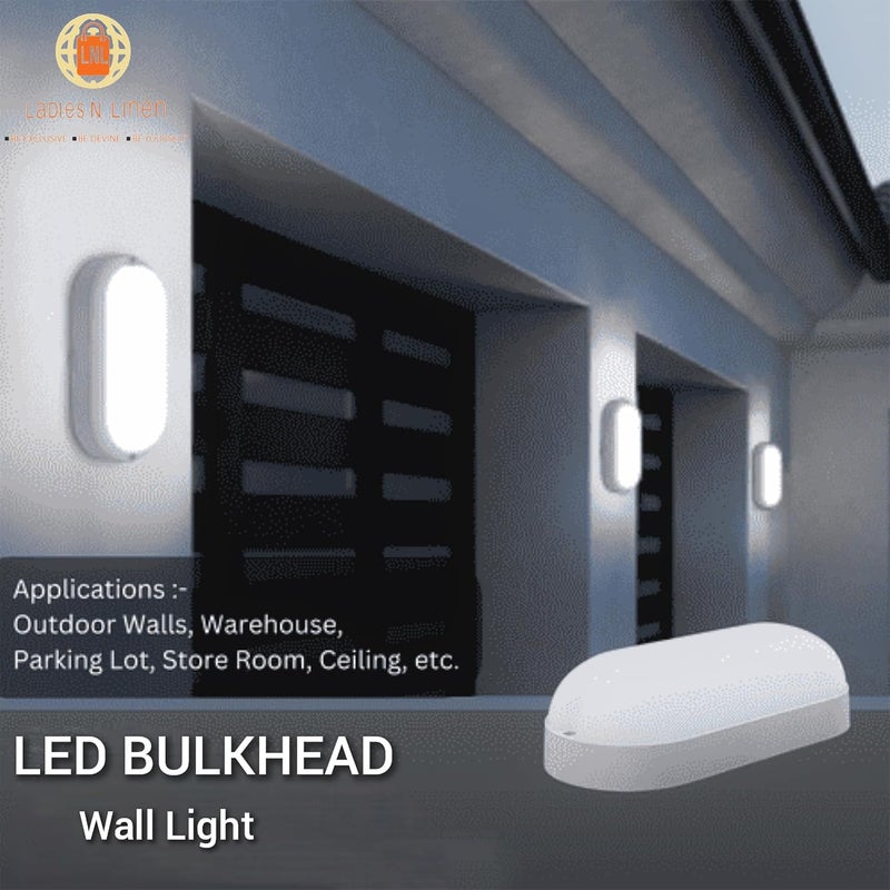 Ladies N Linen 1820W Wall Lamp LED Oval Shape Outdoor Bulkhead Waterproof Porch Light for Outdoor Garden Bathroom Light Cool Daylight - Image 5