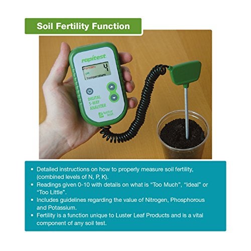 Luster Leaf Fertility and Temperature Rapitest 1835 Digital 3 Way Analyzer for Soil pH - Image 4