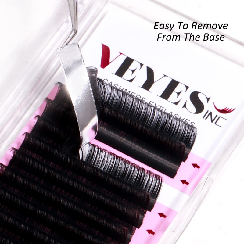 VEYES INC Cashmere Volume Lash Extensions C CC D DD LD L B J M Curl 0.03-0.20 thickness 5-25mm, Super Matte Black Individual Eyelashes Tray, Professional Supplies for Lash Techs (0.03 CC 12mm) - Image 3