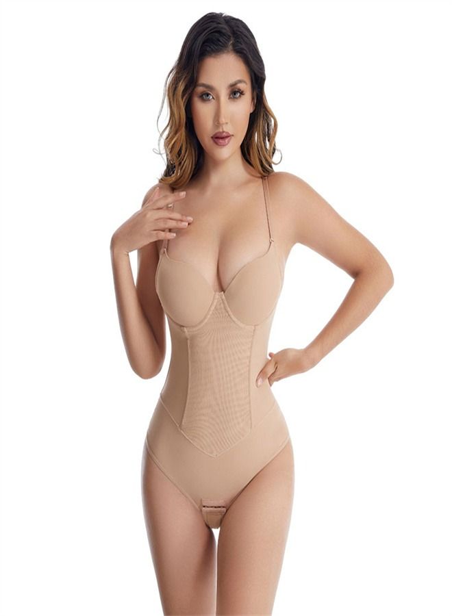 Loquat Body Shaping Waist And Hip Lifting Jumpsuit Beige