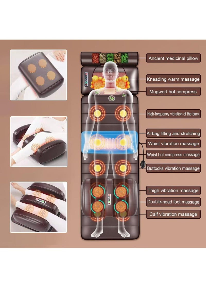 WALALLA Full Body Massage Mat with Adjustable Pillows Heating Pads, Back Massager Pad for Neck and Back Muscle Relaxation Full Body Massage, Portable Foldable Design - Image 3