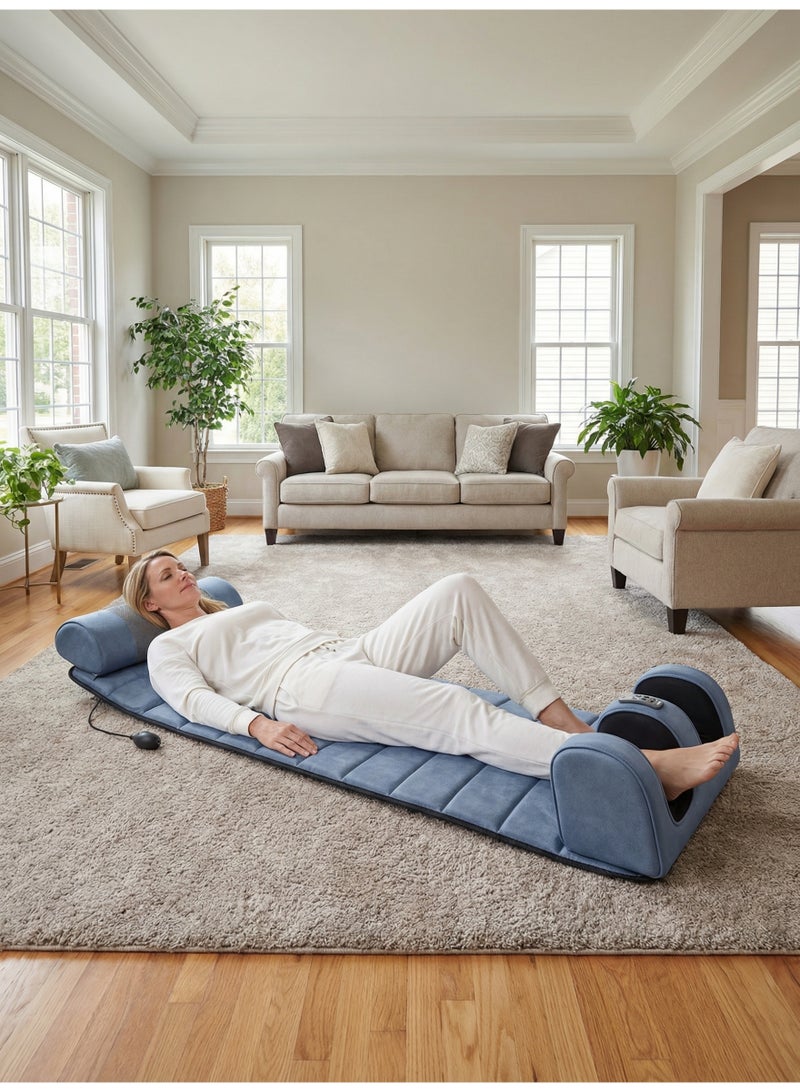 WALALLA Full Body Massage Mat with Adjustable Pillows Heating Pads, Back Massager Pad for Neck and Back Muscle Relaxation Full Body Massage, Portable Foldable Design - Image 1