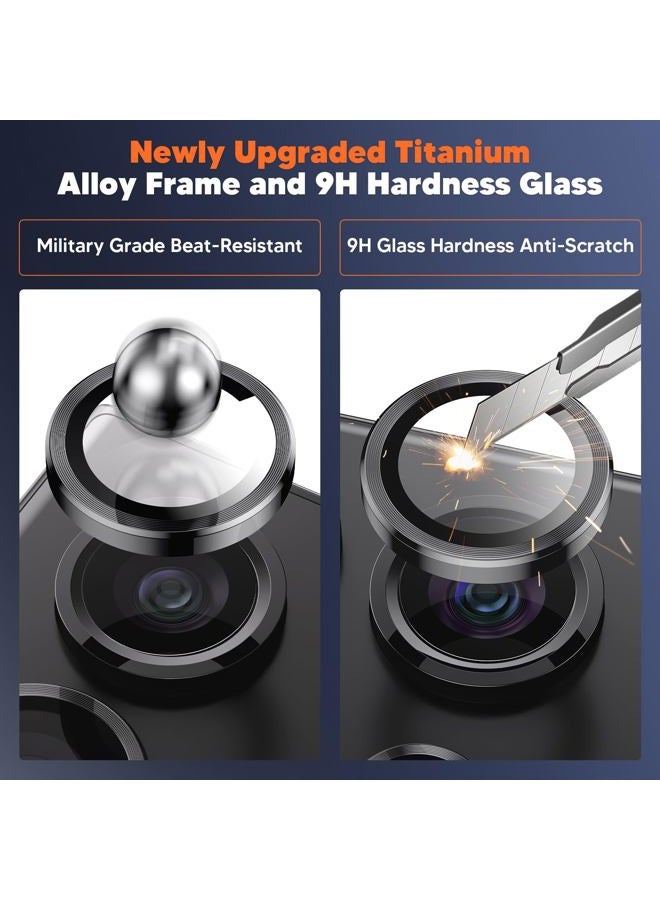 Hoerrye Camera Lens Protector for Samsung Galaxy S24 Ultra, Ultra HD 9H Tempered Glass, Anti-Scratch, Space Titanium Military Grade Drop Protection, Titanium Black - Image 5