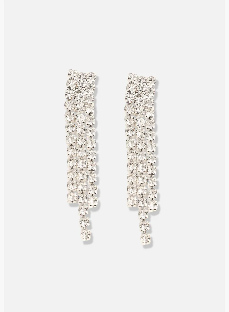 SOHI Silver Plated Designer Party Necklace and Earring Set For Women