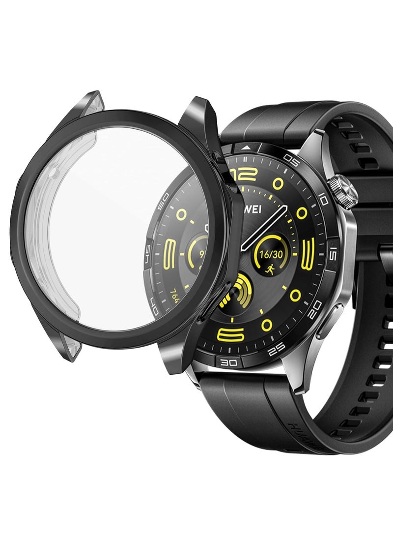 Generic Case compatible with Huawei Watch GT 4 46mm, All-around Flexible TPU Case with Screen Protector, Soft Frame Shock Resistant Cover fit GT4 Smartwatch - Black  - Image 2
